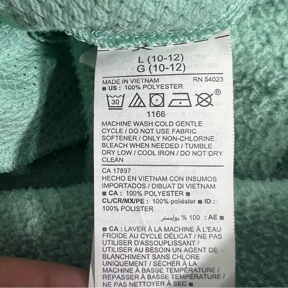 Old Navy Fleece Hoodie Green L (10-12) - Picture 5 of 5